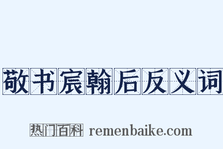 敬书宸翰后反义词是什么意思的图片